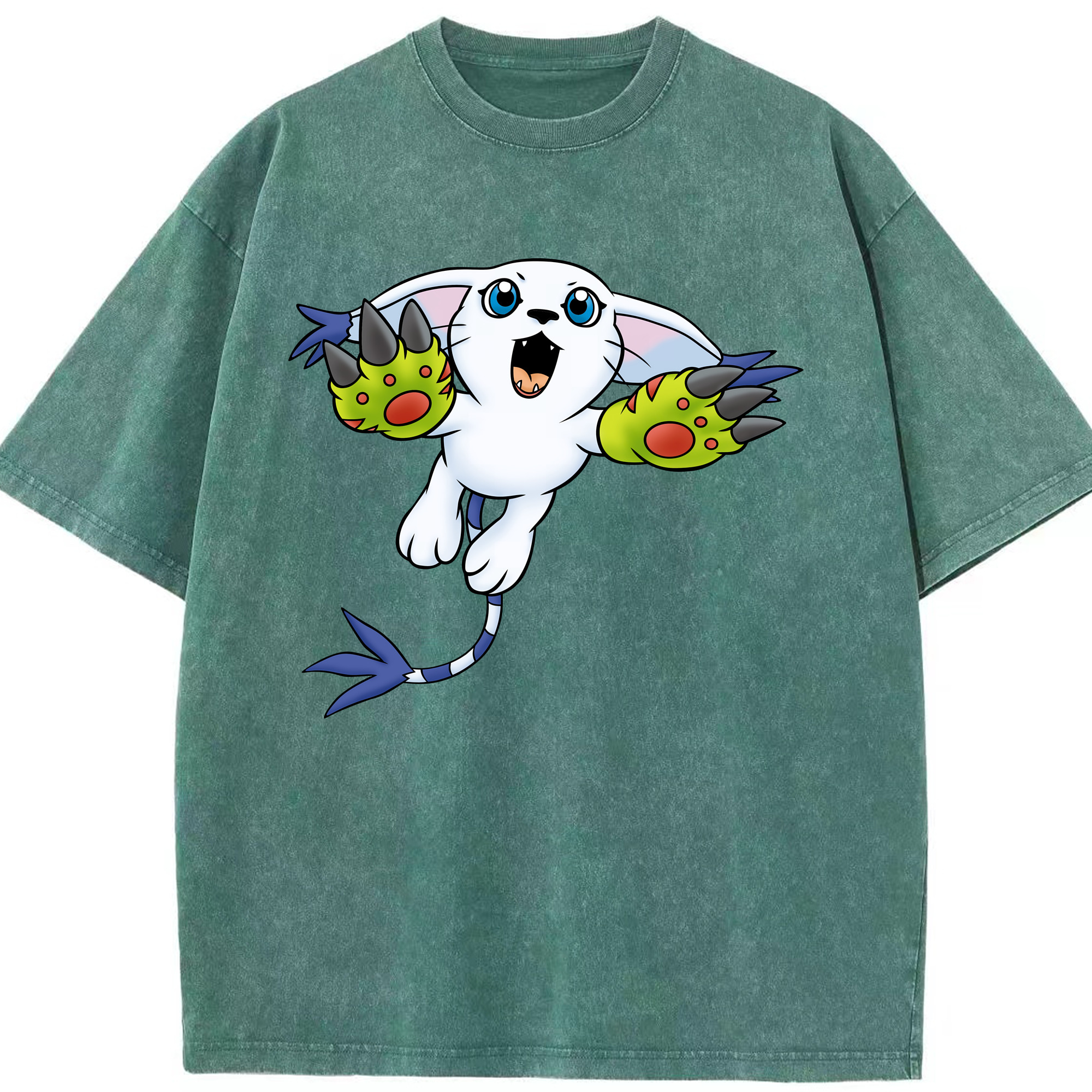 （画像用） Digimon デジタルモンスター/デジモン 綿100% ヴィンテージ風 半袖Tシャツ（フロントプリント）